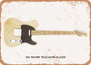 1952 Fender Telecaster Blonde Pencil Drawing - Rusty Look Metal Sign