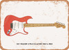 1957 Fender Stratocaster Fiesta Red Pencil Drawing - Rusty Look Metal Sign