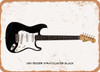 1959 Fender Stratocaster Black Pencil Drawing - Rusty Look Metal Sign