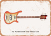 1961 Rickenbacker 4001 Fireglo Bass Pencil Drawing - Rusty Look Metal Sign