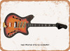 1965 Framus 5MG-54 Sunburst Pencil Drawing - Rusty Look Metal Sign