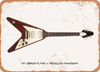 1971 Gibson Flying V Medallion Mahogany Pencil Drawing - Rusty Look Metal Sign