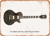 1971 Gibson Les Paul Custom Black Beauty Pencil Drawing - Rusty Look Metal Sign