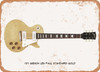 1971 Gibson Les Paul Standard Gold Pencil Drawing - Rusty Look Metal Sign