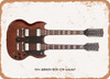 1974 Gibson EDS-1275 Walnut Pencil Drawing - Rusty Look Metal Sign