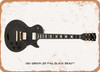 1983 Gibson Les Paul Black Beauty Pencil Drawing - Rusty Look Metal Sign