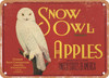 Snow Owl Brand Yakima Washington Apples - Rusty Look Metal Sign