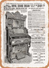 1902 Sears Catalog Pianos Page 191 - Rusty Look Metal Sign