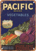 Pacific Vegetables - Rusty Look Metal Sign