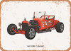 1923 Ford T Bucket Pencil Sketch - Rusty Look Metal Sign