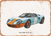1966 Ford GT40 Mk 1 Pencil Sketch  - Rusty Look Metal Sign