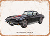 1967 Chevrolet Corvette Oil Painting  - Rusty Look Metal Sign