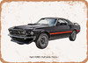 1969 Ford Mustang Mach 1 Oil Painting - Rusty Look Metal Sign