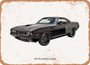 1971 Plymouth Cuda Oil Painting  - Rusty Look Metal Sign