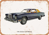 1978 Lincoln Continental Oil Painting - Rusty Look Metal Sign