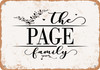 The Page Family (Style 2) - Metal Sign