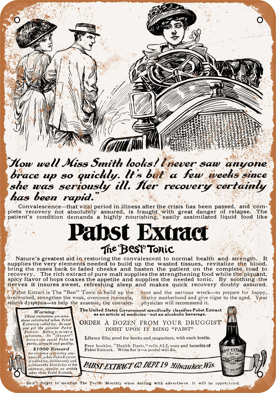 1911 Pabst Extract Metal Sign