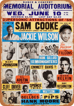 Sam Cooke & Jackie Wilson at Chattanooga - Metal Sign