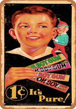 Oh Boy Gum - Metal Sign