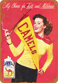 Cheerleaders for Camel Cigarettes - Metal Sign