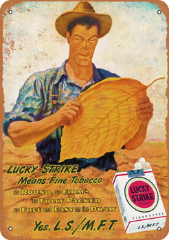 Lucky Strike Tobacco Farmer - Metal Sign