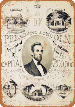 1865 Abraham Lincoln Print Ad - Metal Sign