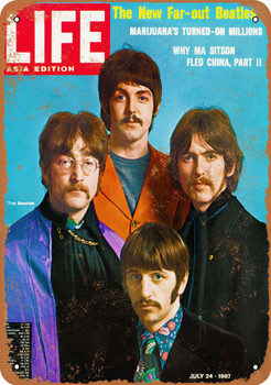 Beatles 1967 Asia Life Magazine Cover - Metal Sign