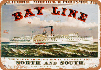 Bay Line Shipping - Metal Sign