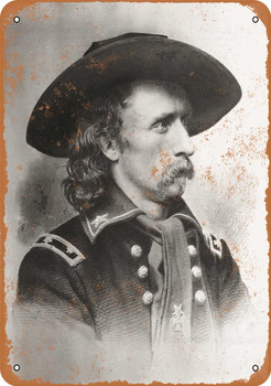 1860s George Custer Photo - Metal Sign
