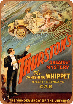 Thurston the Magician Vanishing Car - Metal Sign