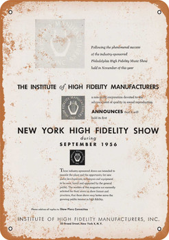 1956 New York High Fidelity Show - Metal Sign