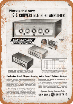 1955 General Electric Hi-Fi Amplifiers - Metal Sign