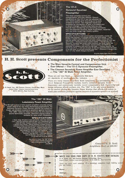 1957 Scott 121-C and 280 Amplifiers - Metal Sign