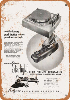 1957 Starlight Turntables - Metal Sign