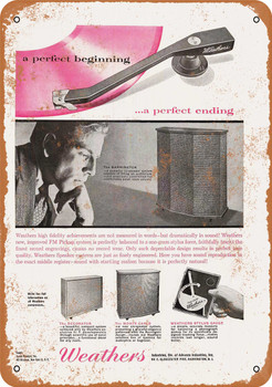 1957 Weathers Hi-Fidelity Equipment - Metal Sign