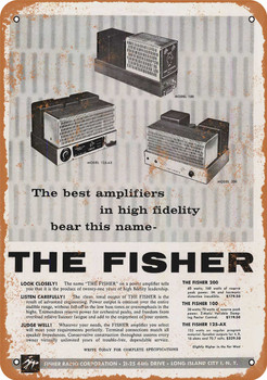 1958 Fisher Amplifiers - Metal Sign