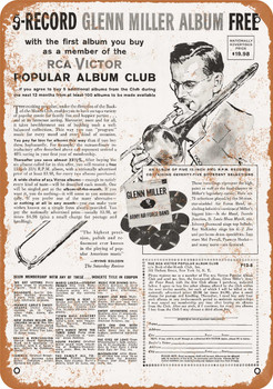 1958 RCA Victor Album Club Glenn Miller - Metal Sign