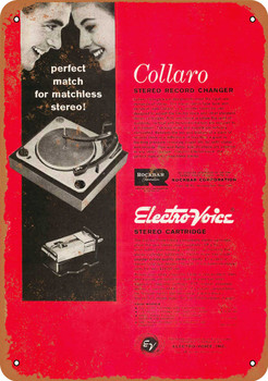 1958 Collaro and EV Record Player - Metal Sign