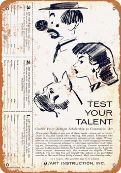 1961 Artists Test Your Talent - Metal Sign