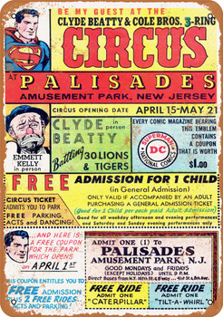 1961 The Circus at Palisades Amusement Park - Metal Sign