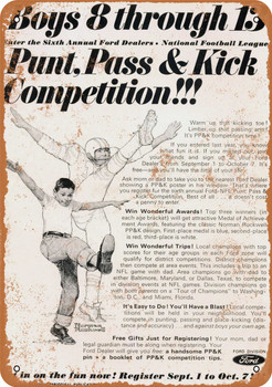 1966 Punt, Pass & Kick Competition - Metal Sign