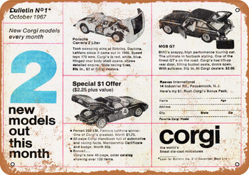 1967 Corgi Models - Metal Sign