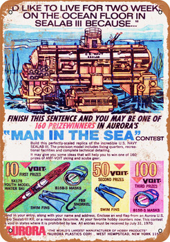 1970 Man in the Sea Sealab Contest - Metal Sign