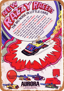 1972 Balloon-Powered Razzy Racers - Metal Sign