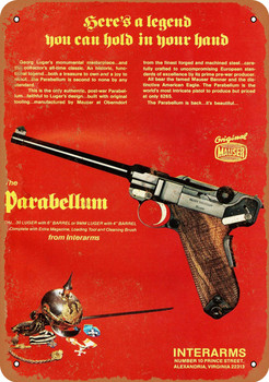 Interarms Parabellum .30 Cal Luger - Metal Sign