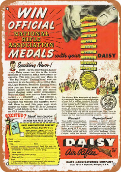 1951 Win NRA Medals with Your BB Gun - Metal Sign