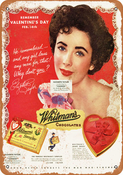 1952 Elizabeth Taylor for Whitman's Candy - Metal Sign