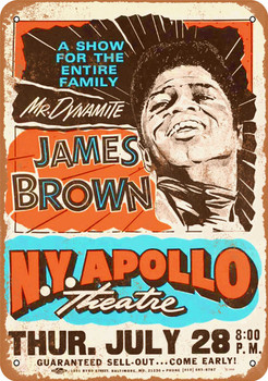 1966 James Brown at the Apollo Theater Harlem - Metal Sign