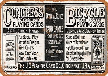 1912 Playing Cards - Metal Sign