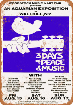 1969 Woodstock Wallkill Venue - Metal Sign